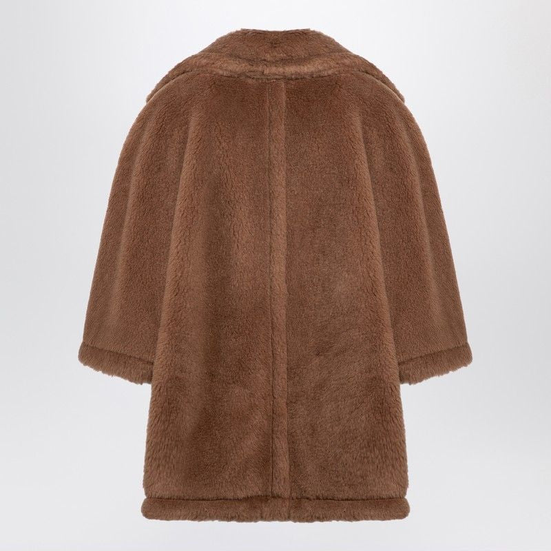 MAX MARA Teddy Fabric Camel-Colored Duffle Jacket for Women