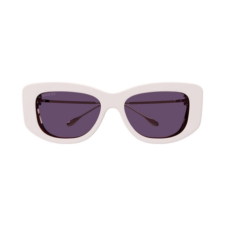 GUCCI Chic Ivory Acetate Sunglasses with Violet Lenses