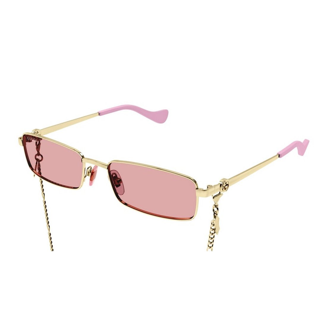 GUCCI Chic Gold Frame Sunglasses with Red Lenses