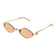 GUCCI Elegant Gold Frame Sunglasses with Yellow Lenses