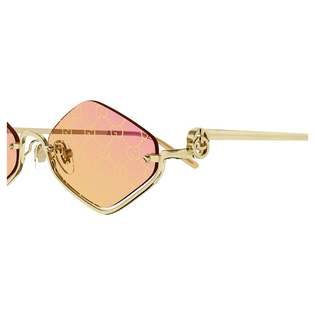 GUCCI Elegant Gold Frame Sunglasses with Yellow Lenses