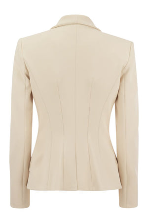 ELISABETTA FRANCHI Double-Breasted Crepe Jacket with Scarf Lapels - Women's Spring/Summer 2024