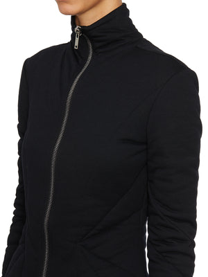 RICKOWENSLILIES Black Imbottito Ella Jacket for Women - FW23 Collection