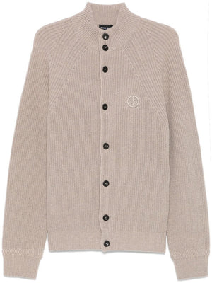 GIORGIO ARMANI Ribbed Knit Cardigan for Men - Fall/Winter 2024