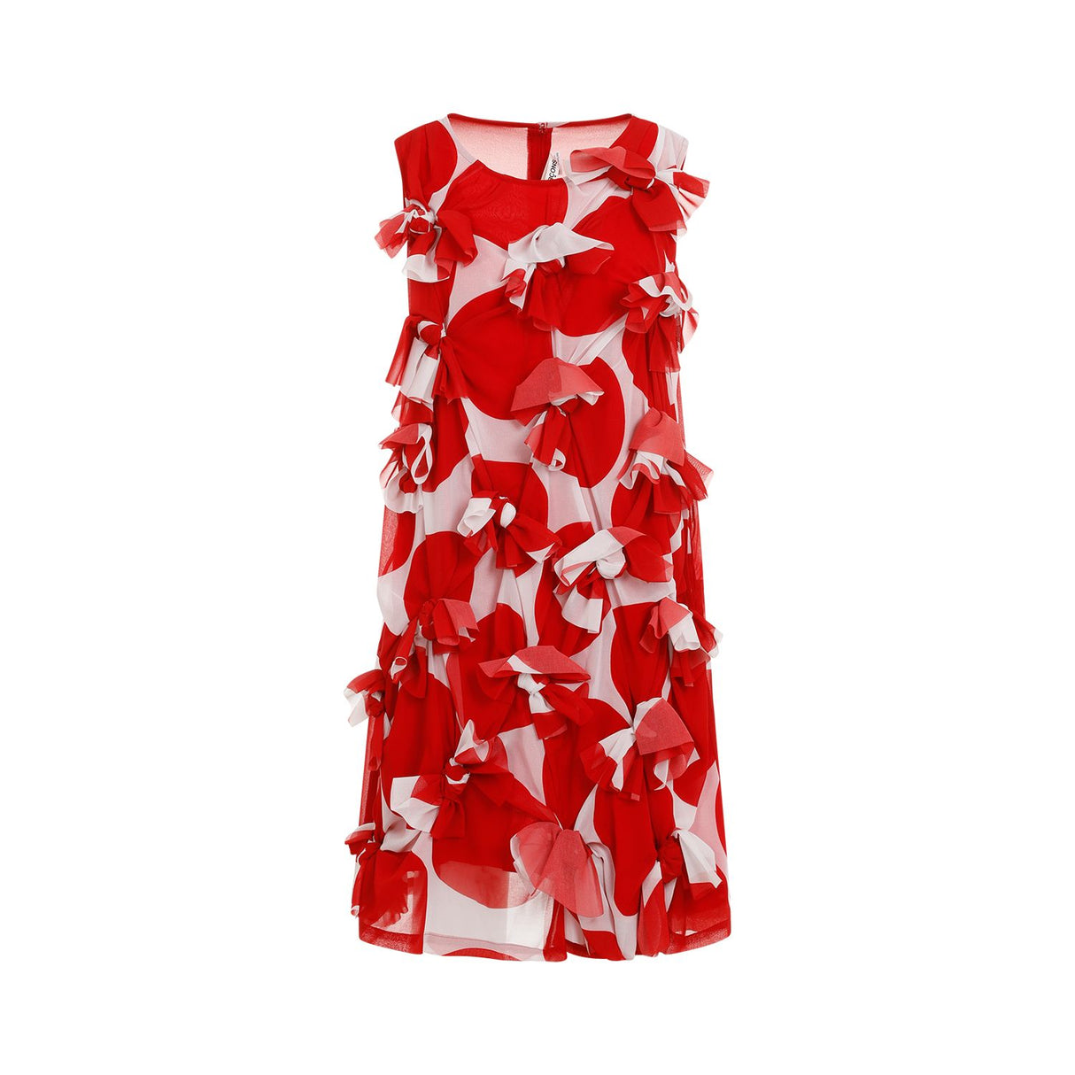 COMME DES GARÇONS Floral-Appliqué Dress - Red