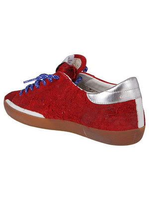 GOLDEN GOOSE Men's Red and Silver Super-Star Sneakers for SS23