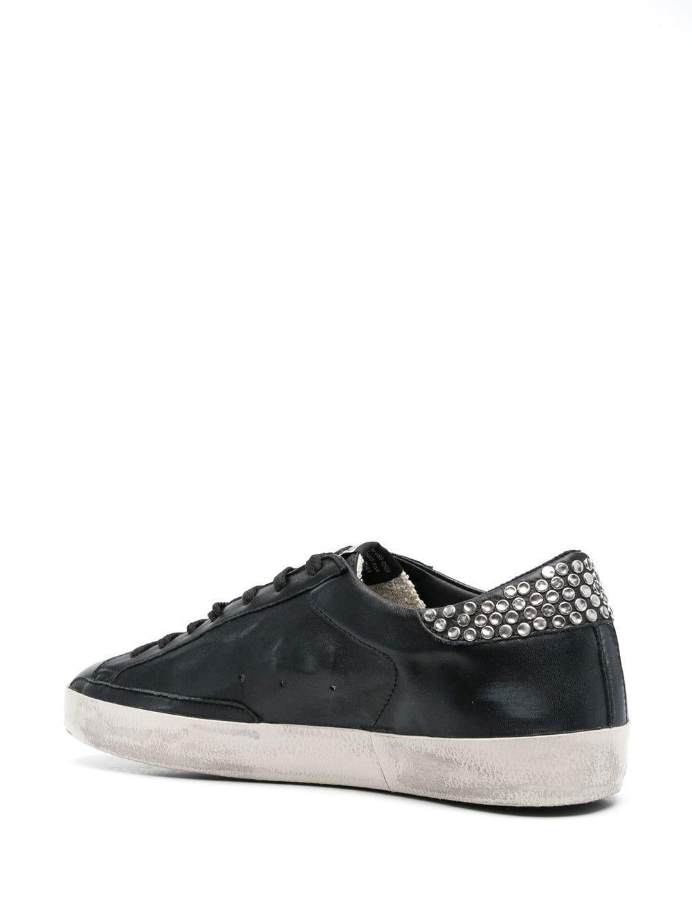 GOLDEN GOOSE Men's Super-Star Sneakers in Black/Taupe/Silver for SS23