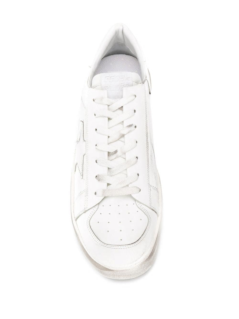 GOLDEN GOOSE Men's White Low Sneakers - Lace Closure, Side Star Patch, and Rubber Sole