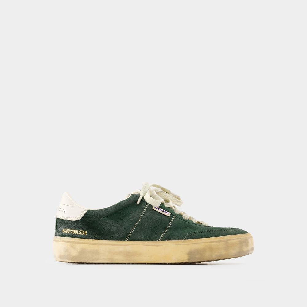 GOLDEN GOOSE 24FW Men's Olive Green and White Sneakers