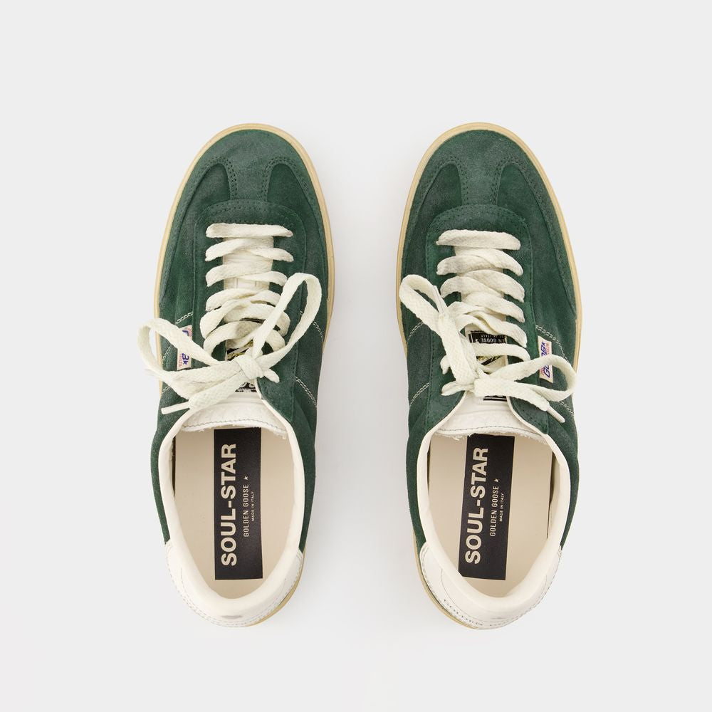 GOLDEN GOOSE 24FW Men's Olive Green and White Sneakers