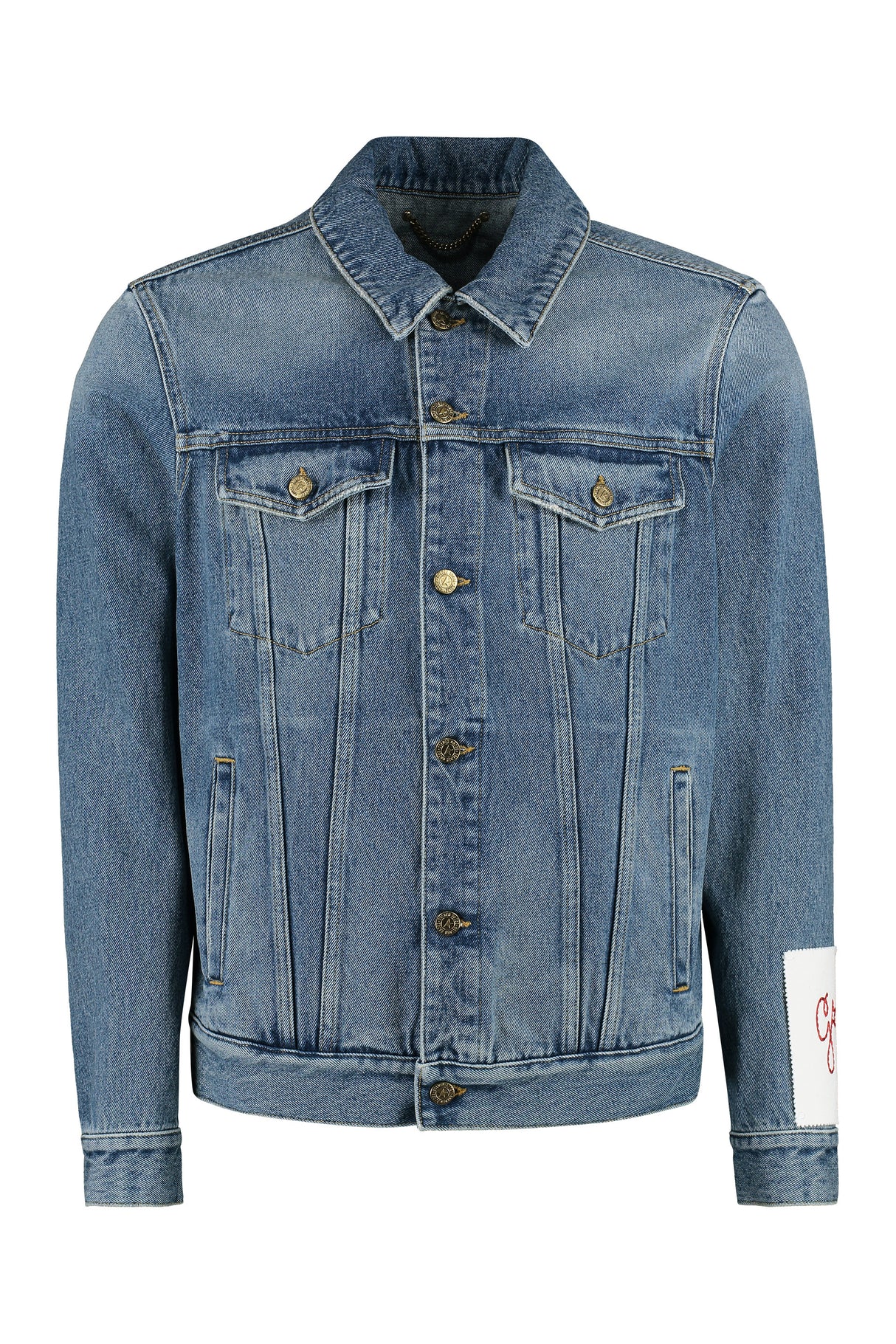 GOLDEN GOOSE Blue Distressed Denim Jacket for Men from The Journey Collection