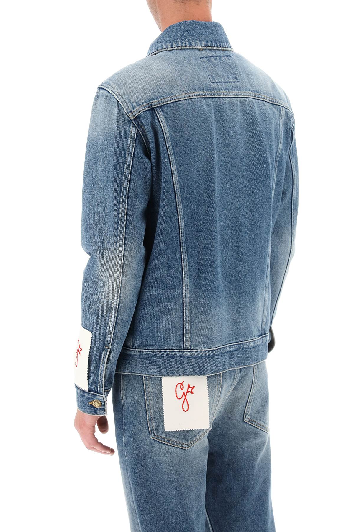 GOLDEN GOOSE Blue Distressed Denim Jacket for Men from The Journey Collection