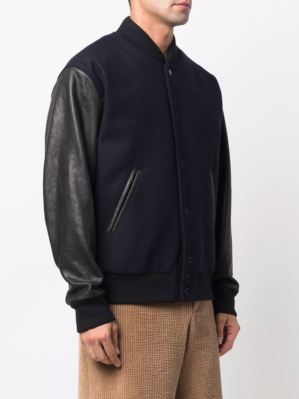 GOLDEN GOOSE Wool and Leather Bomber Jacket