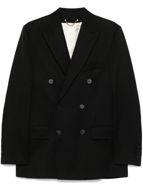 GOLDEN GOOSE DOUBLE-BREASTED BLACK WOOL JACKET