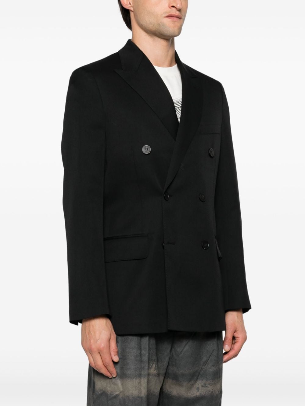 GOLDEN GOOSE DOUBLE-BREASTED BLACK WOOL JACKET