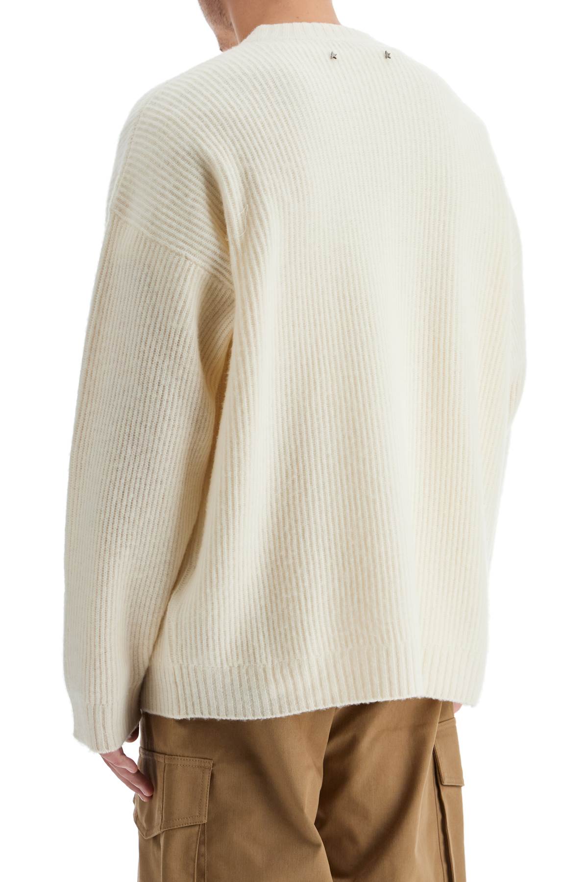 GOLDEN GOOSE Ribbed Wool Pullover Sweater - Boxy Fit