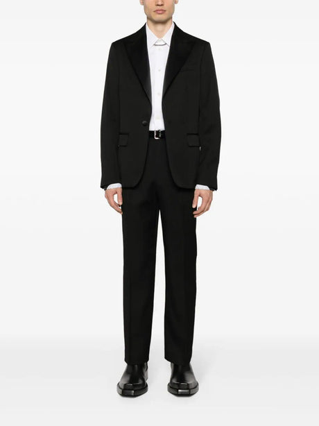 GOLDEN GOOSE Classic Black Wool Tuxedo Pants for Men