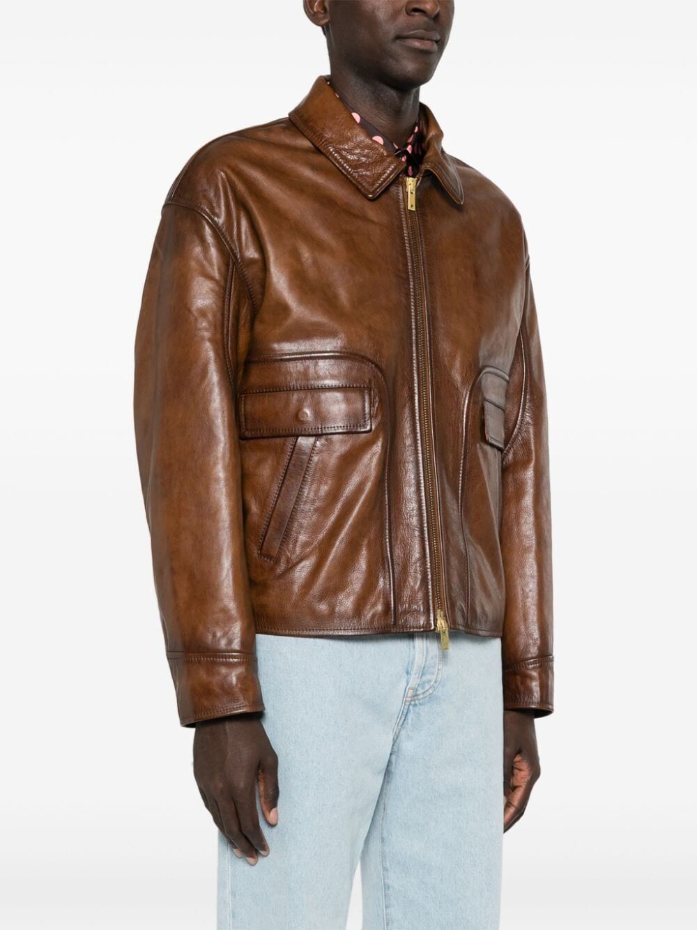 GOLDEN GOOSE Men's Classic Zip Up Leather Jacket