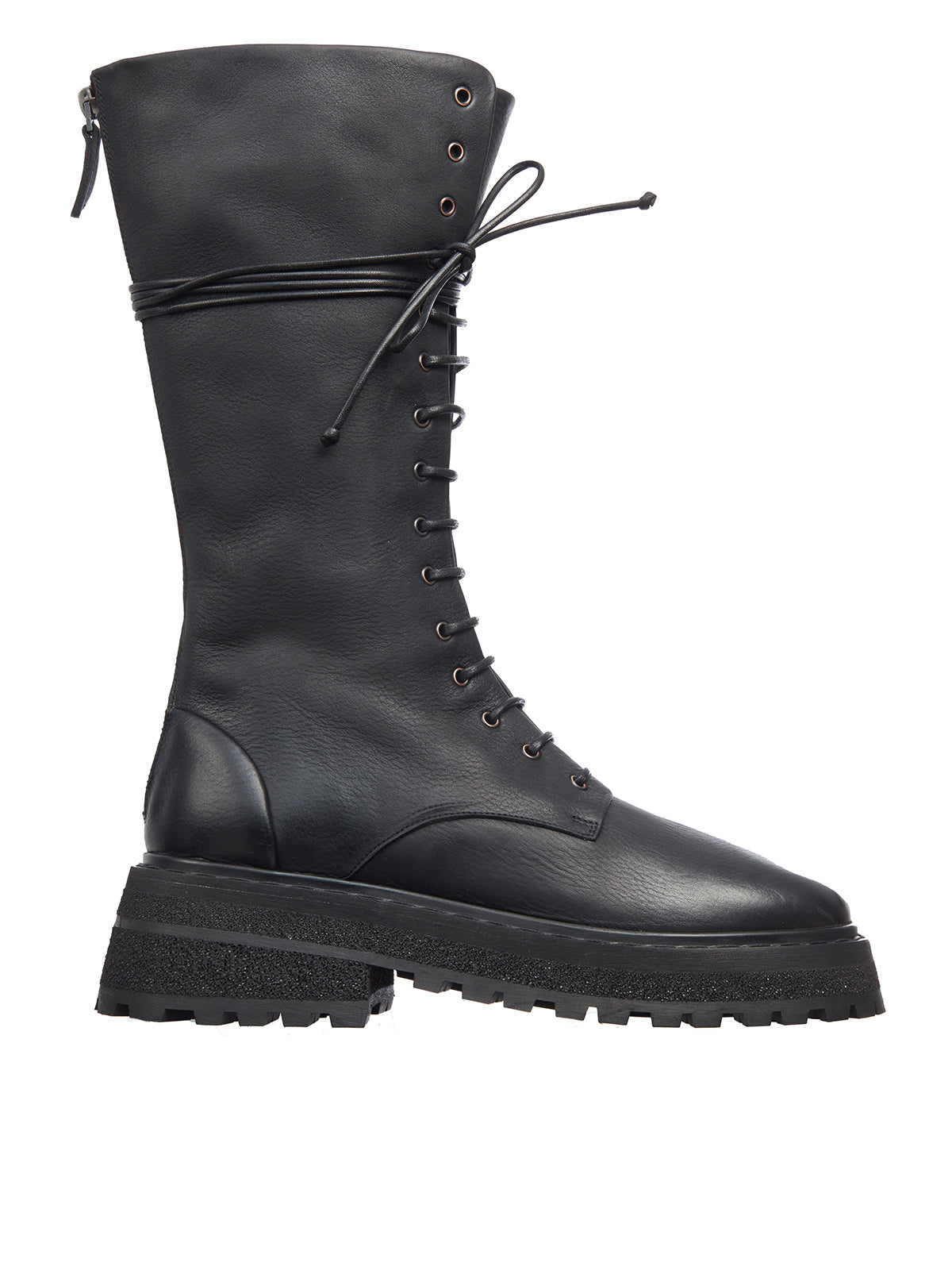 MARSELL Stylish Black Leather Lace-Up Boots for Women - FW23 Collection