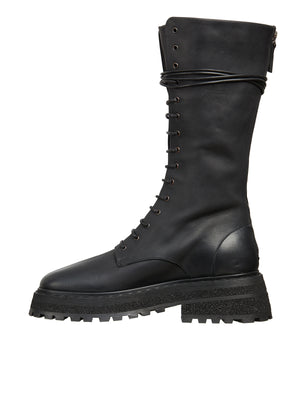 MARSELL Stylish Black Leather Lace-Up Boots for Women - FW23 Collection