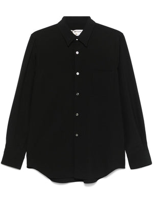 COMME DES GARÇONS Elegant Black Wool Shirt with Straight Cut for Women