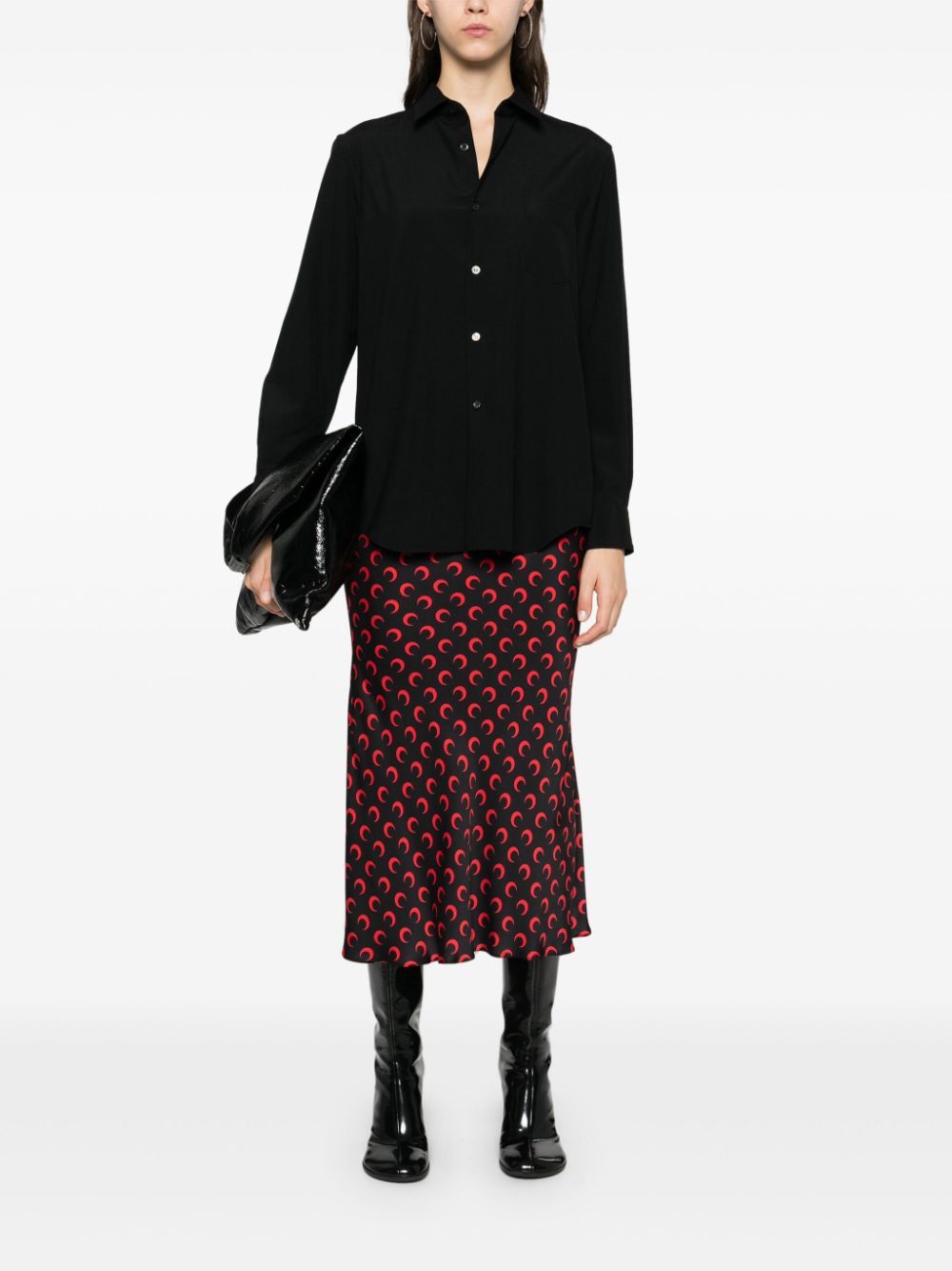 COMME DES GARÇONS Elegant Black Wool Shirt with Straight Cut for Women