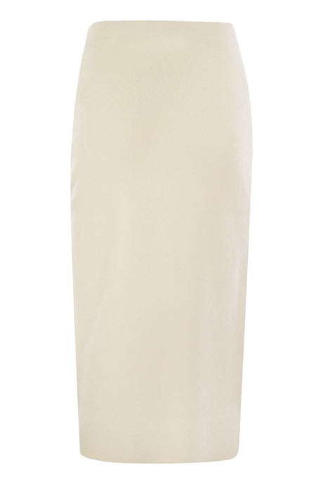 FABIANA FILIPPI Elegant Brushed Mohair Pencil Skirt - Below-the-Knee Fit