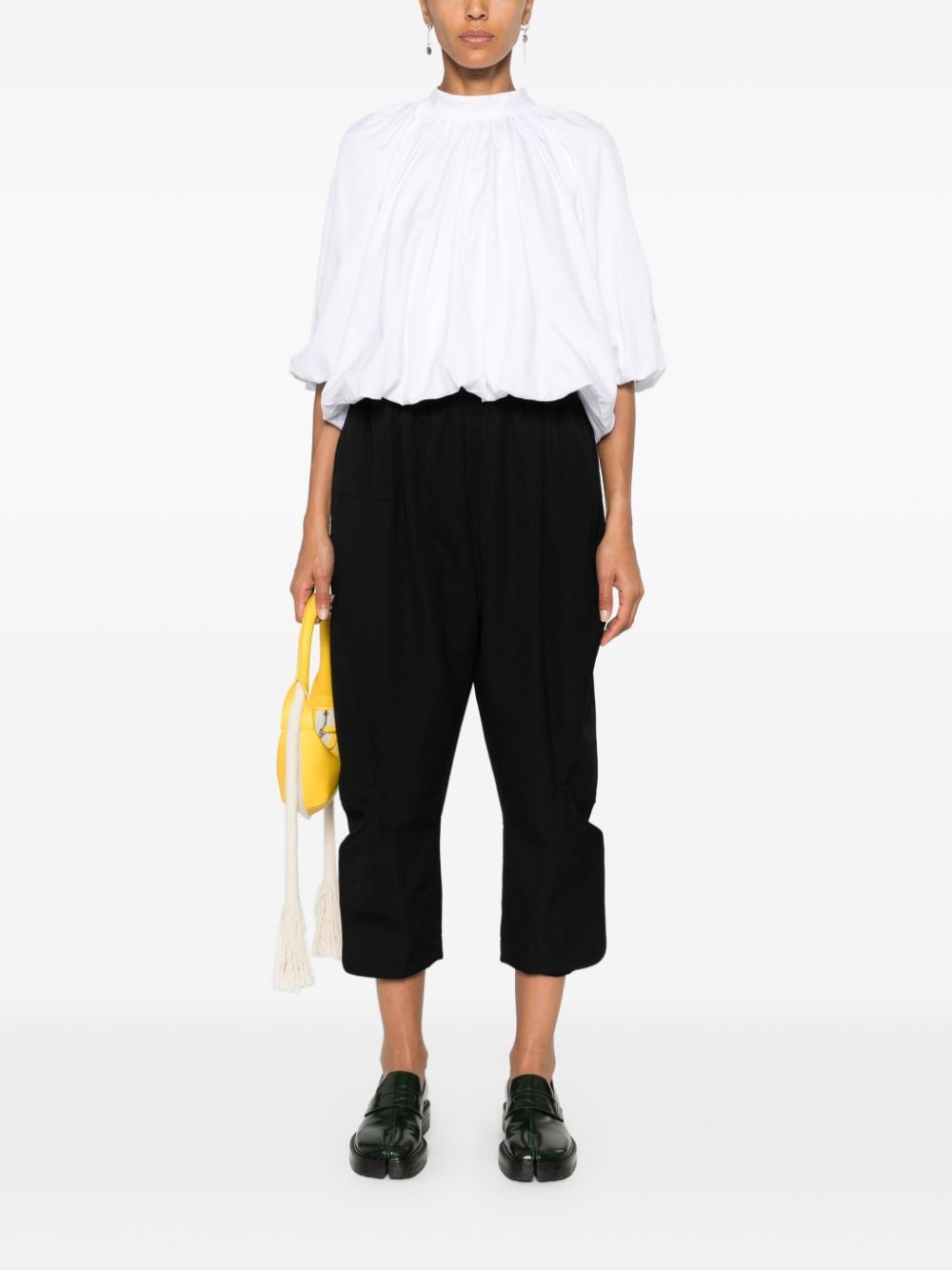 COMME DES GARÇONS Fitted Black Wool Pants with Elastic Waistband