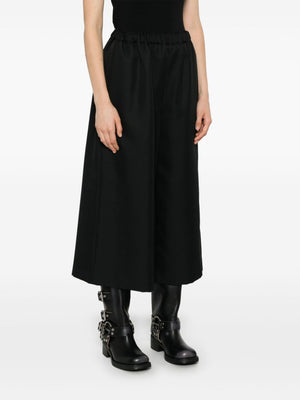 COMME DES GARÇONS Chic Black Cropped Trousers - Wide Fit with Drawstring Waist