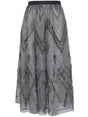 ELISABETTA FRANCHI Classic Grey Skirt for Women - FW24 Collection