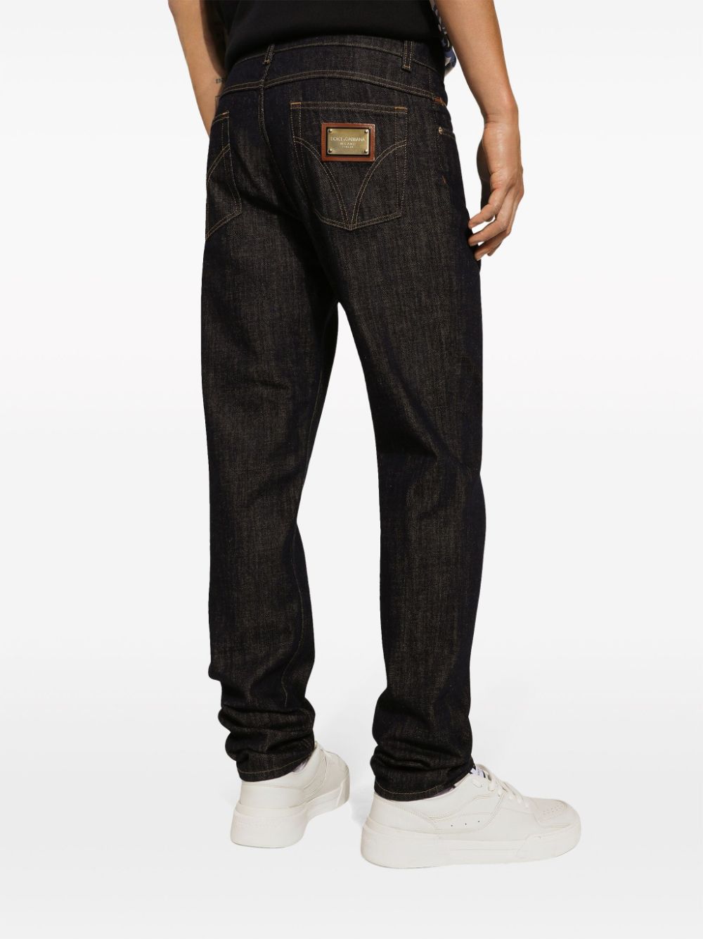 DOLCE & GABBANA Sophisticated Dark Blue Cotton Jeans for Men - SS24 Collection