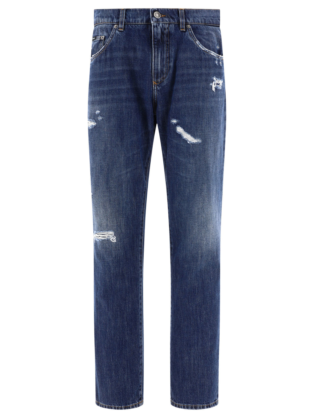 DOLCE & GABBANA 24SS Blue Denim Straight Pants for Men