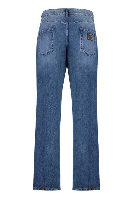 DOLCE & GABBANA Classic Denim Jeans with Engraved Metal Details