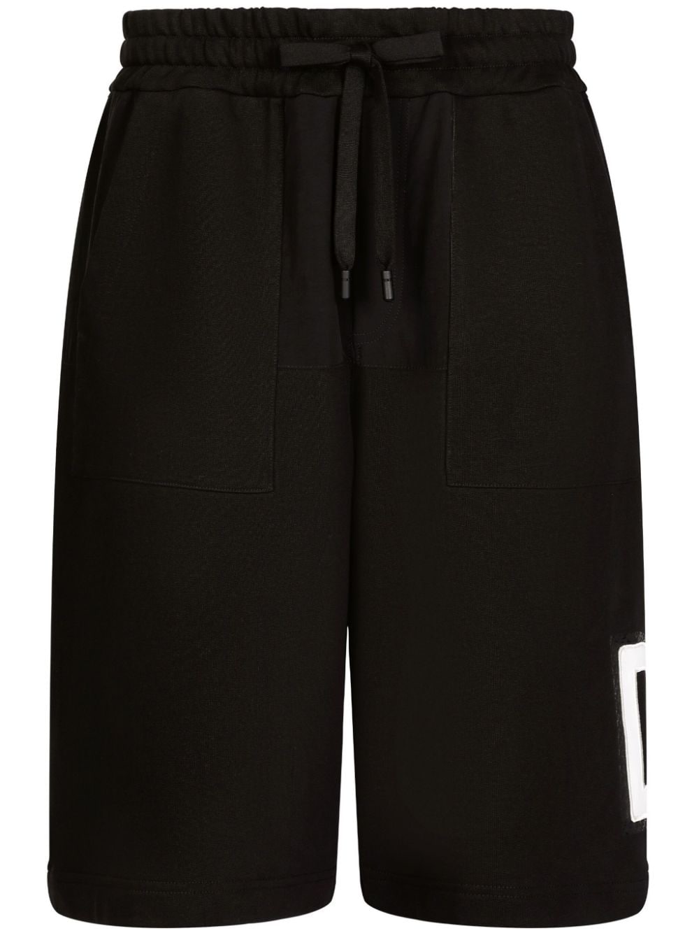 DOLCE & GABBANA Men's Black Logo Print Shorts for SS24