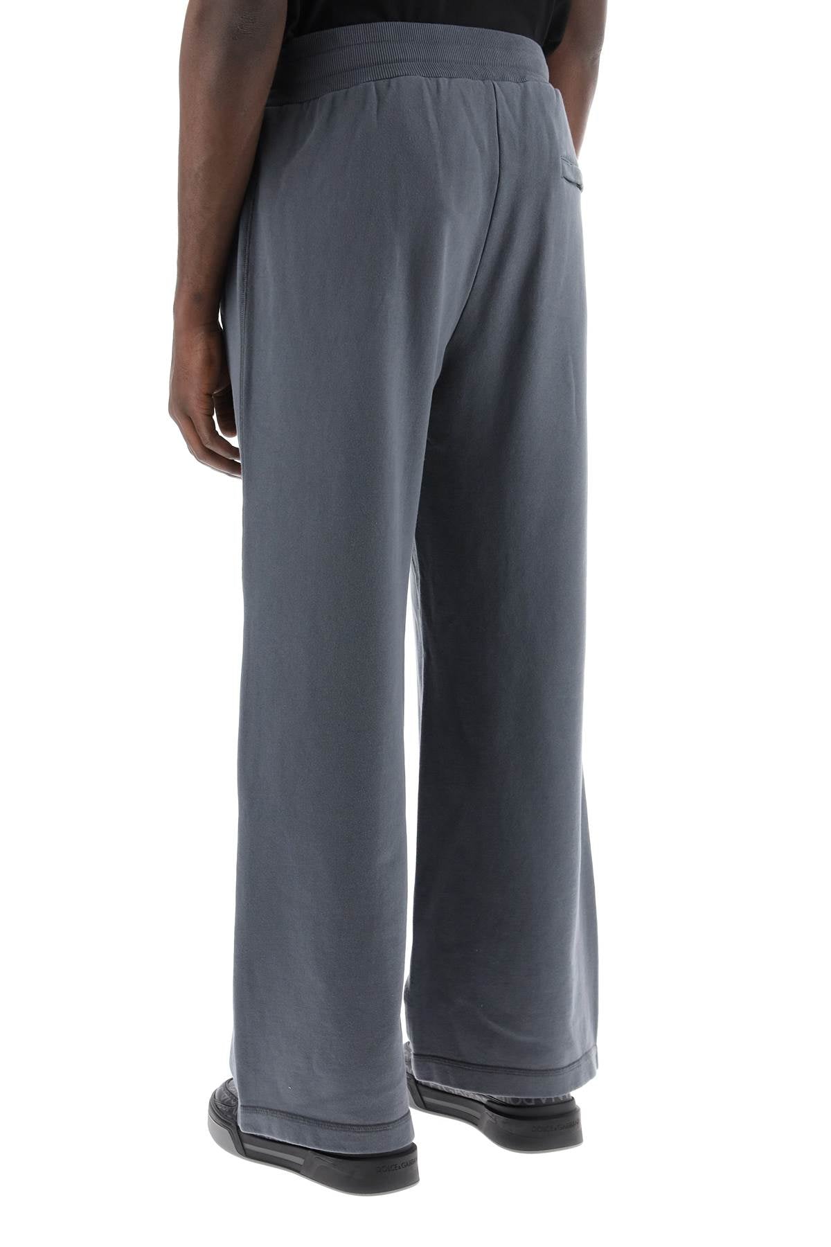 DOLCE & GABBANA Men's Gray Cotton Jogger Pants for Spring/Summer 2024