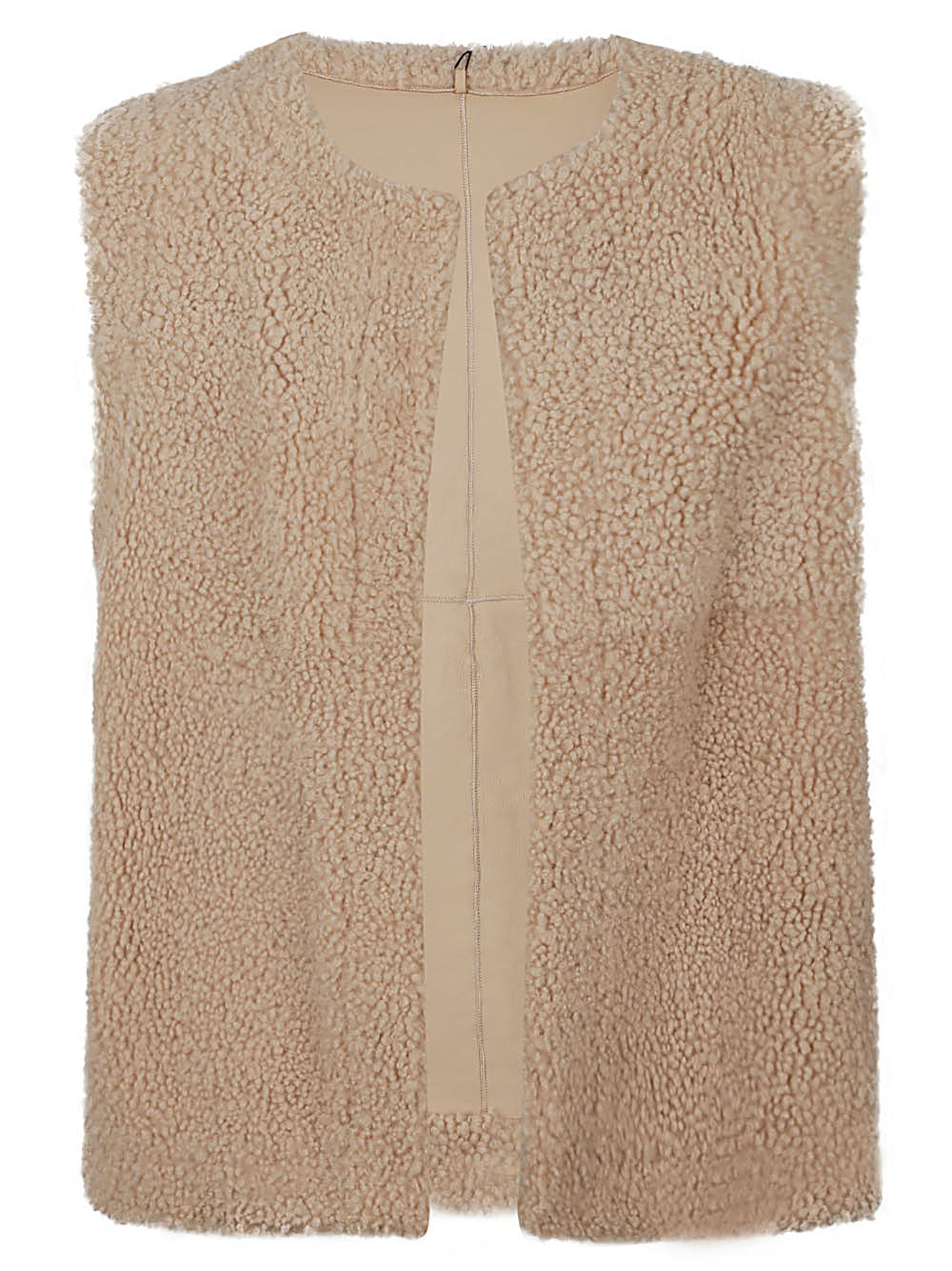 ENES Tan Leather Vest for Women - FW23 Collection