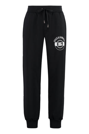 DOLCE & GABBANA Black Logo Print Sweatpants for Men