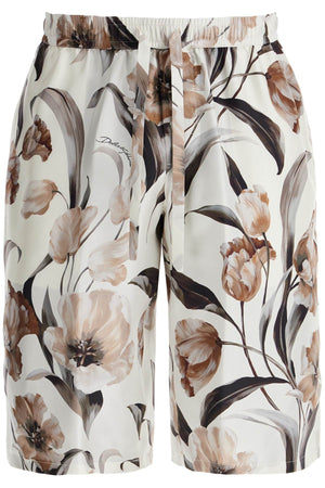 DOLCE & GABBANA Floral Silk Bermuda Shorts