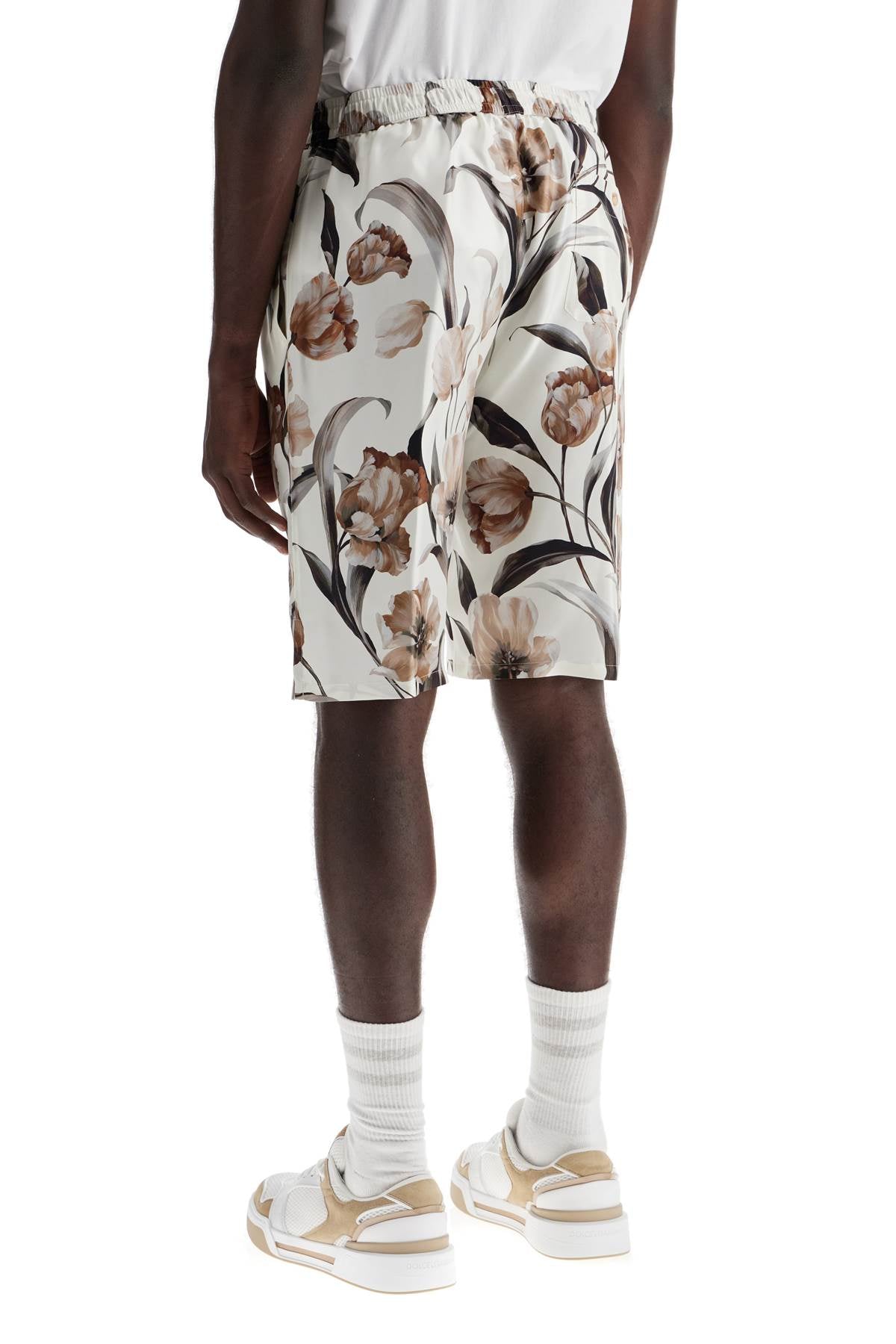 DOLCE & GABBANA Floral Silk Bermuda Shorts