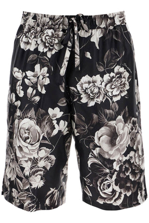 DOLCE & GABBANA Luxury Floral Silk Bermuda Shorts Set