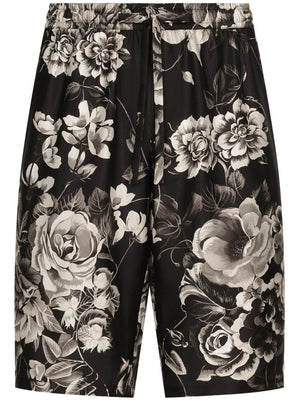 DOLCE & GABBANA Floral Silk Mini Shorts