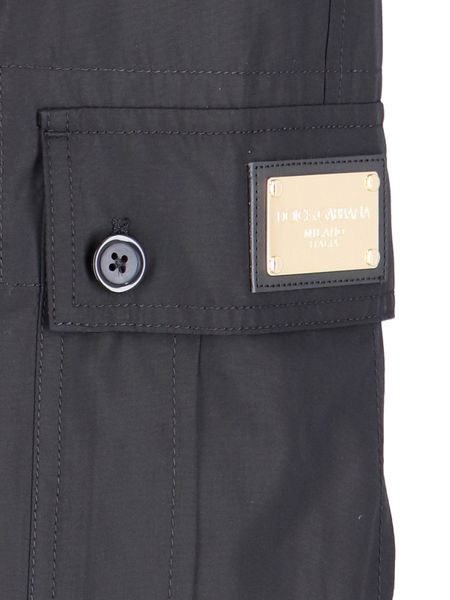 DOLCE & GABBANA Men's Black Cotton Cargo Trousers for FW23