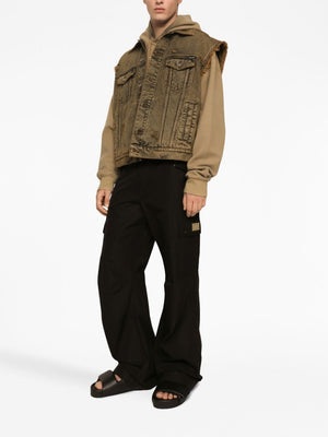 DOLCE & GABBANA Men's Black Straight Pants for the 23FW Season