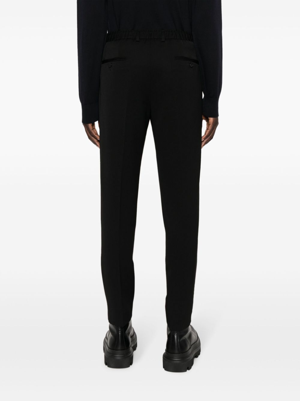 DOLCE & GABBANA Black Tailored Trousers in Virgin Wool for Men