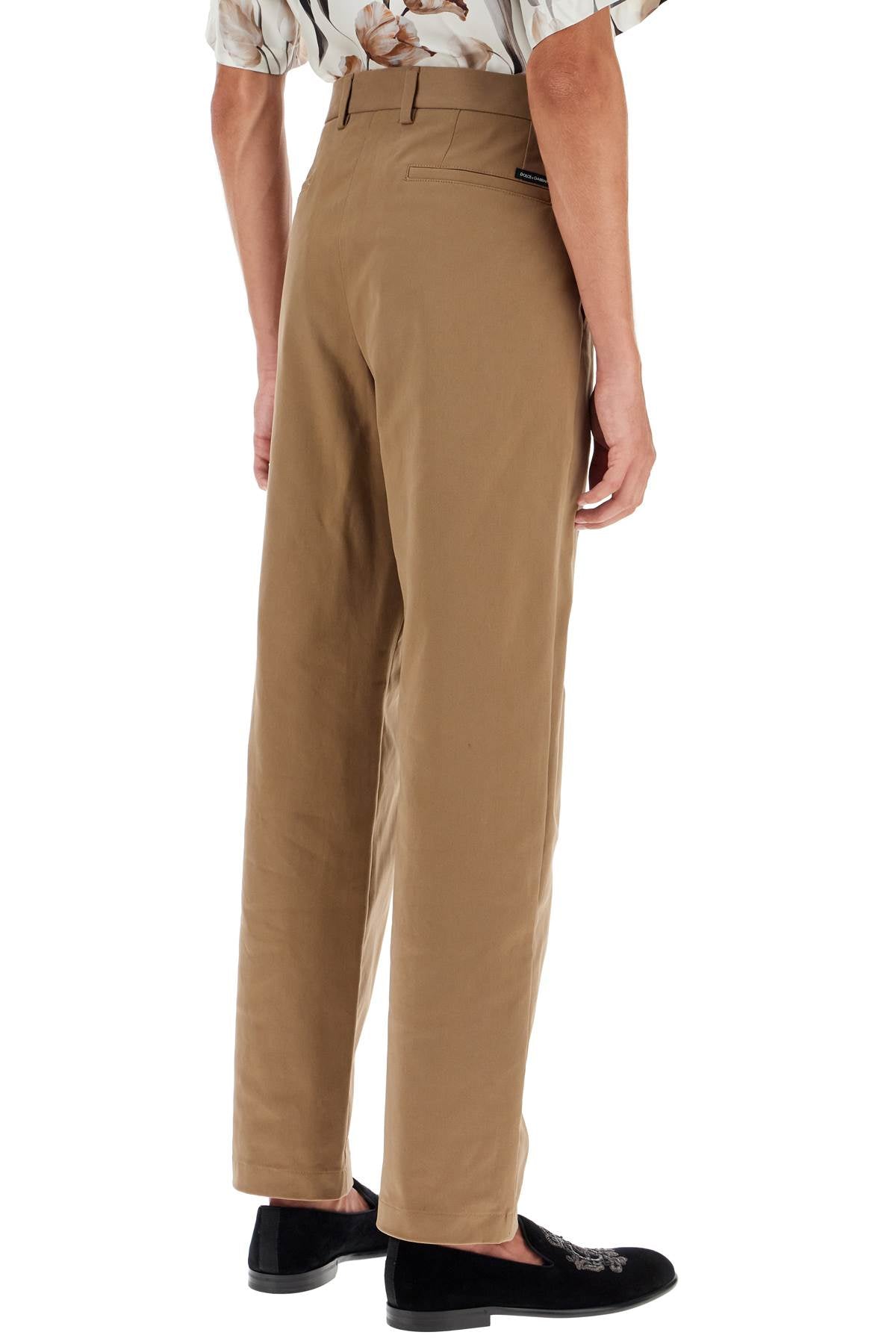 DOLCE & GABBANA Classic Straight-Leg Stretch Cotton Pants in Size 8