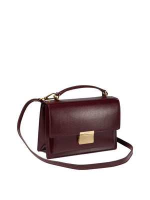 GOLDEN GOOSE Elegant Bordeaux Mini Leather Handbag