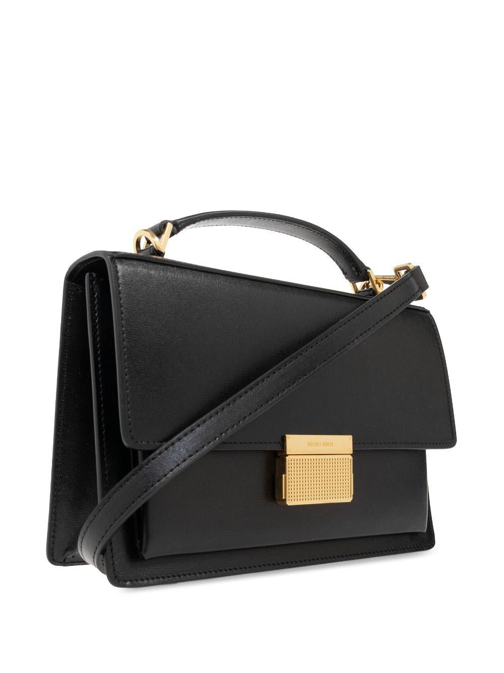 GOLDEN GOOSE Elegant Black Leather Mini Handbag