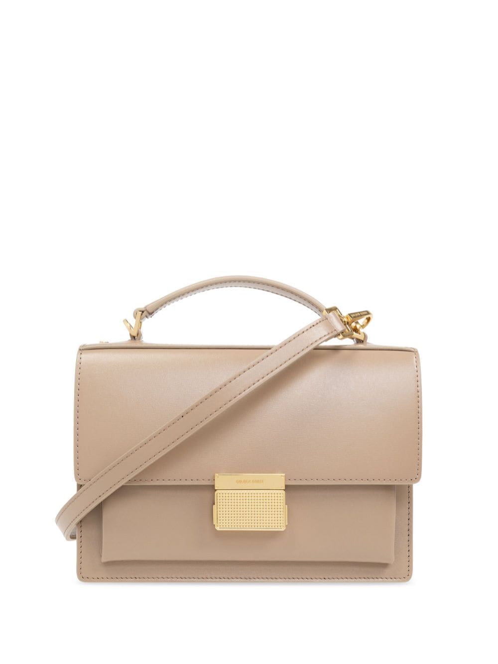 GOLDEN GOOSE BEIGE LEATHER HANDBAG WITH STRAP