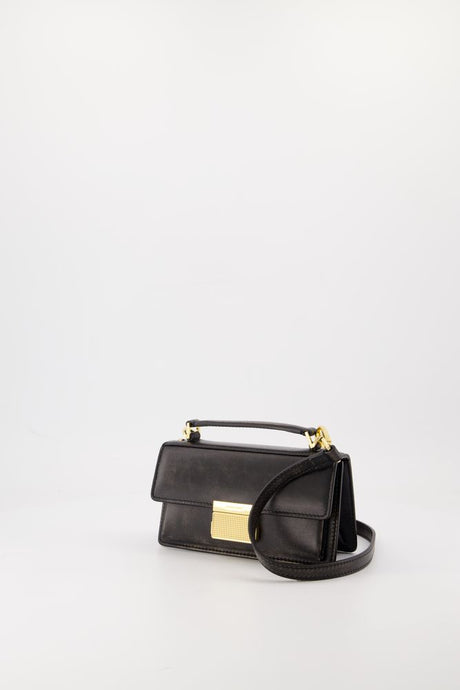 GOLDEN GOOSE Mini Black Crossbody Handbag with Gold Details