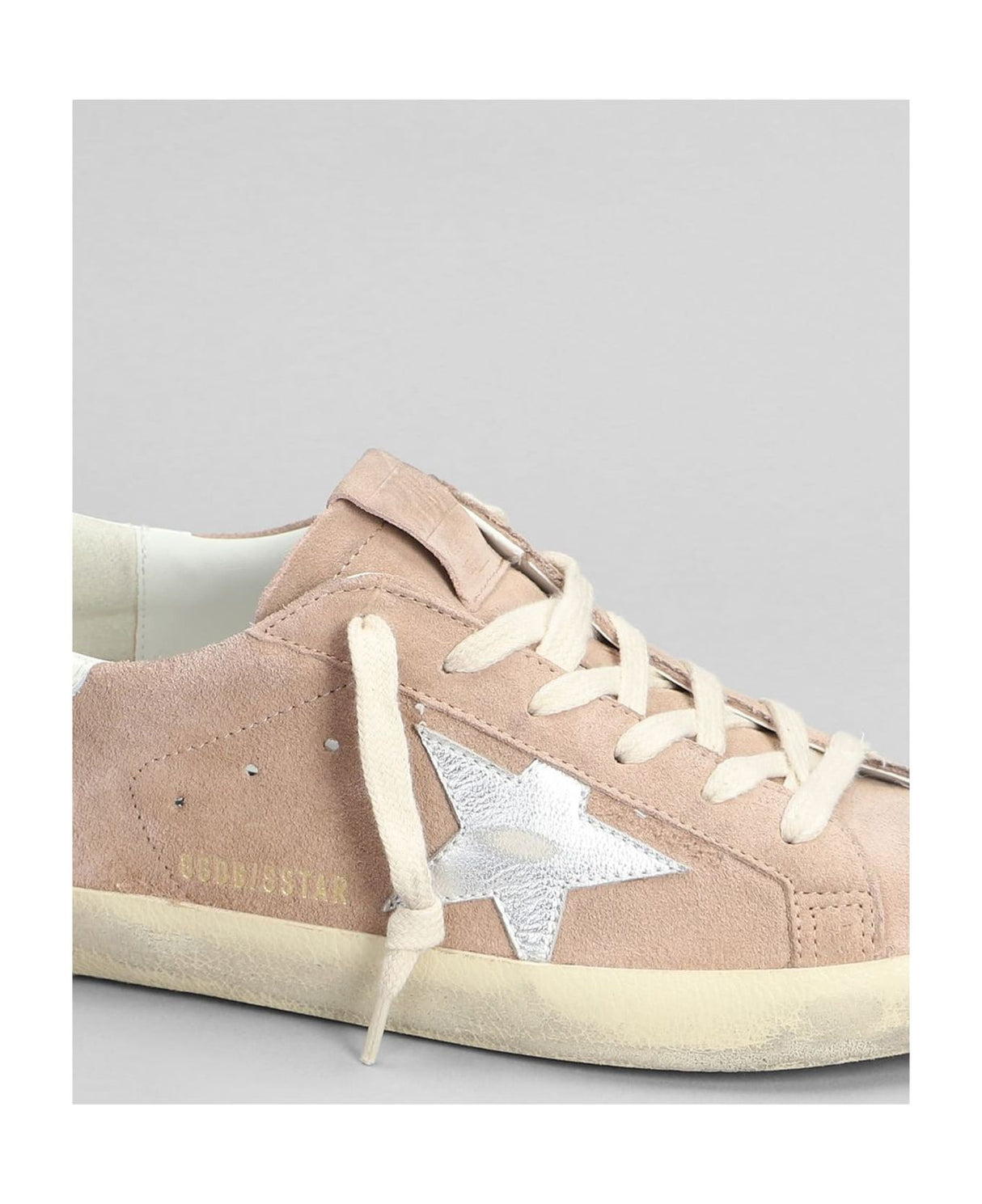 GOLDEN GOOSE Super-Star Chic Sneakers in Pink, Silver, and White